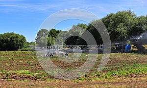 Crop Irrigation with spraying machine