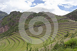 Crop terraces in Peru`s sacred valley