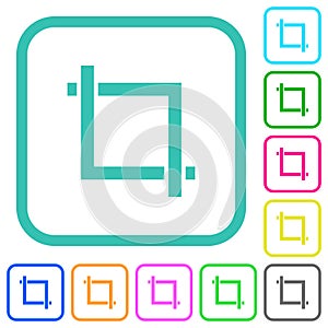 Crop tool vivid colored flat icons
