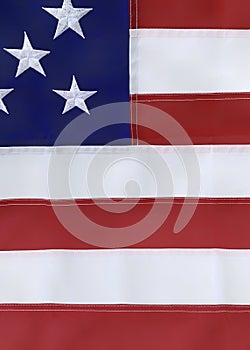 Cropped American flag with Stars and Stripes