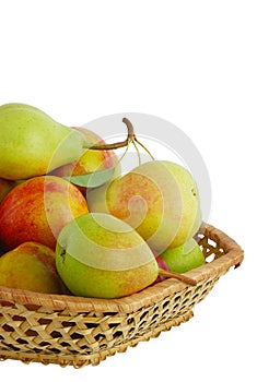 Cropped closeup of fresh fruits in basket