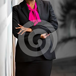 Cropped head African Business Woman in corporate attire