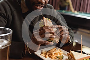 cropped image of african amercian man