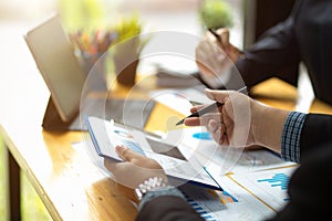 Cropped image, Businessmen planning their financial plans in the office