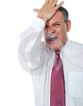 Cropped image of a disturbed businessman photo