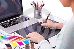 Cropped image of a graphic designer using graphic tablet