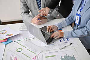 Cropped image of a professional financial analysts are working on a financial project