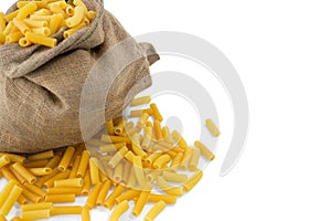 Cropped image of raw pasta in scak