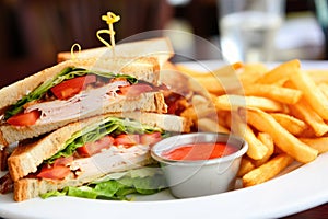 a cropped image showing details of a clubhouse sandwich