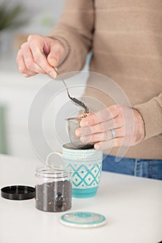 cropped image tea preparation