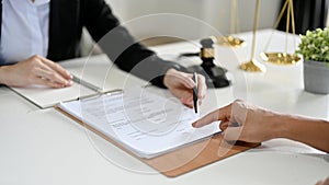 Cropped, A professional female business lawyer is having a meeting in the office