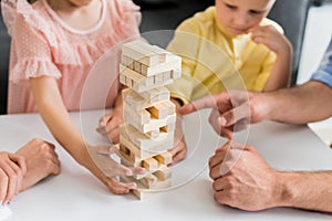 cropped shot of family with two children