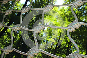 Rope Knots Outdoors. Abstract Background.