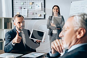 cropped view of business people near