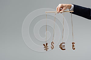 Cropped view of businessman holding currency