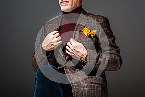 Cropped view of fashionable mature man
