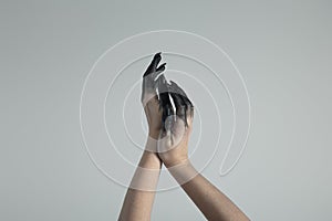 Cropped view of witch hands in