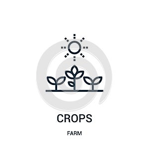 crops icon vector from farm collection. Thin line crops outline icon vector illustration. Linear symbol for use on web and mobile photo