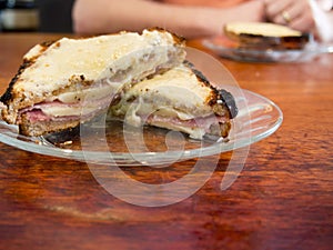 Croque Monsieur French Grilled Ham and Cheese Sandwich