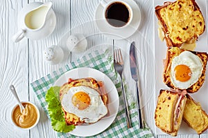 Croque monsieur and croque madame toasts photo