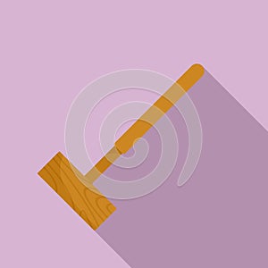 Croquet mallet icon, flat style