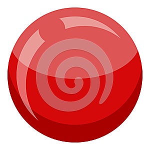 Croquet red ball icon, isometric style