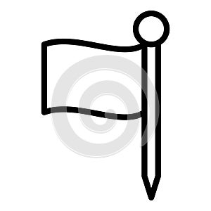 Croquet red flag icon, outline style