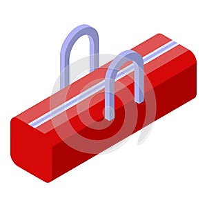 Croquet sport bag icon, isometric style