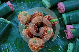 Croquette is food from potato wadding containing minced meat that is seasoned and mixed with vegetables
