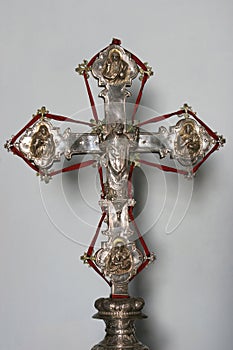 Cross from the 16th century In the Abbot\'s treasury in the St Mark Church in Korcula, Korcula island, Croatia