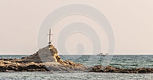 Cross on Agean Sea with Ferry