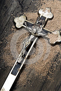 Cross and ash - symbols of Ash Wednesday