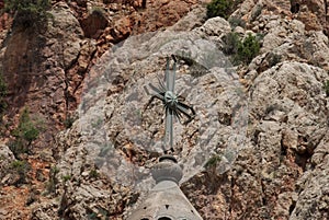 Cross of the Astvatsatsin church of Noravank complex in Amaghu Valley, Vayots Dzor Province, Armenia