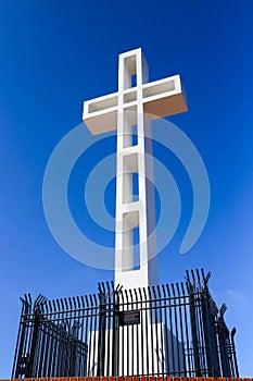 Cross atop Mount Soledad in La Jolla, California photo