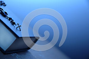 Cross on bible - religious