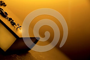 Cross on bible ,religious concept