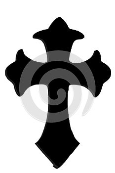 Cross black in color on white background