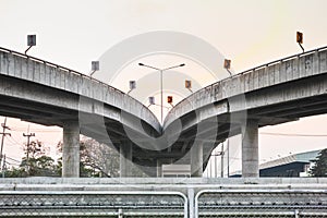 Cross bridge in twilight