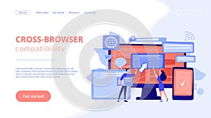 Cross-browser compatibility concept landing page. photo