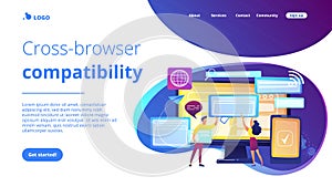 Cross-browser compatibility concept landing page. photo