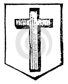 Cross of Calvary is an honorable ordinary, vintage engraving