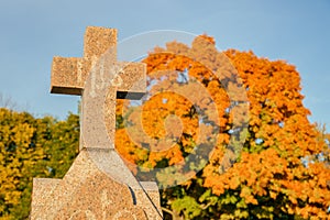 Cross in a cemetery