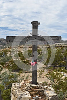 Cross in the cemetery in Terlingua Texas