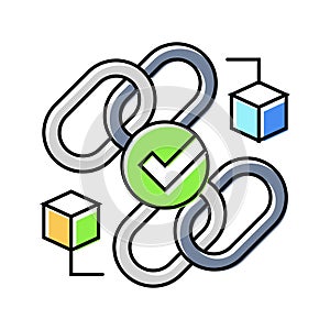 cross chain compatibility decentralized application color icon vector illustration