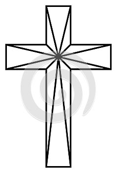 Cross of christian crucifix. Simple logo icon of christian Symbol of church of Jesus. Vector sign of catholic, religious