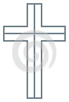 Cross of christian crucifix. Simple logo icon of christian Symbol of church of Jesus. Vector sign of catholic, religious