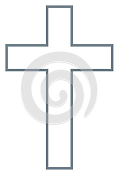 Cross of christian crucifix. Simple logo icon of christian Symbol of church of Jesus. Vector sign of catholic, religious