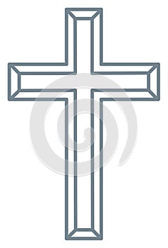 Cross of christian crucifix. Simple logo icon of christian Symbol of church of Jesus. Vector sign of catholic, religious