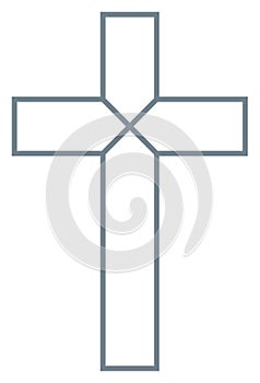 Cross of christian crucifix. Simple logo icon of christian Symbol of church of Jesus. Vector sign of catholic, religious