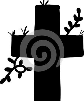 cross christian religion icon in solid style